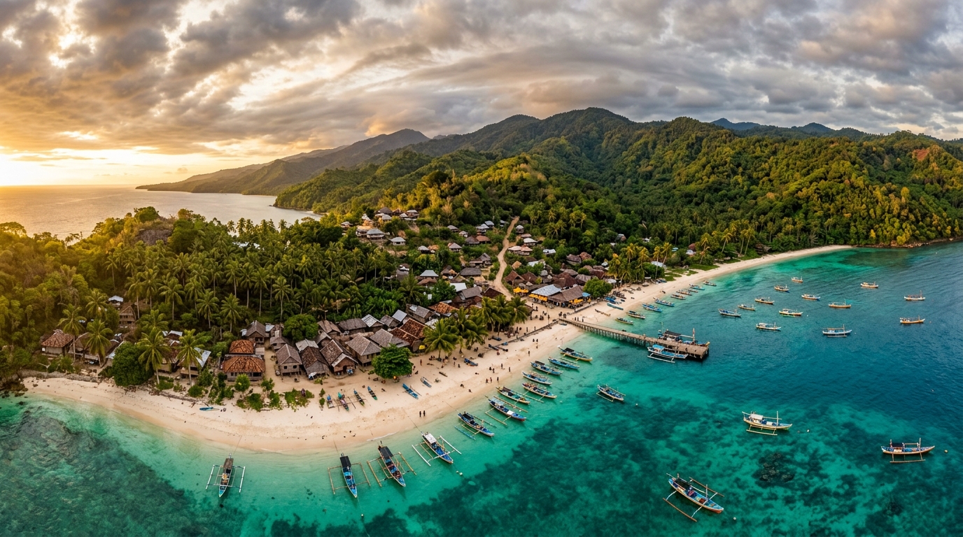 Panorama Desa Gaya Baru dari udara